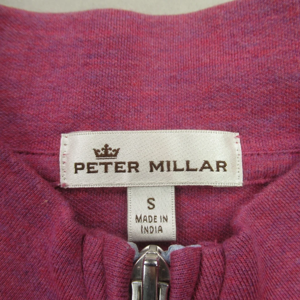 Suéter Peter Millar Para Hombre Pequeño Manga Larga 1/4 Cremallera Pullover Rosa Golf Foto 4 de 4