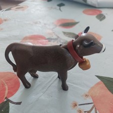 Ferme PLAYMOBIL - Vache brune , cloche dorée amovible