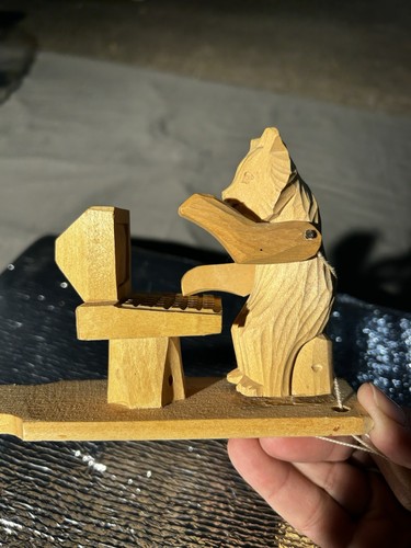 Mitte des 20. Jahrhunderts russische Volkskunst Spielzeug mit Darstellung eines Bären am Computer. - Bild 6 von 10