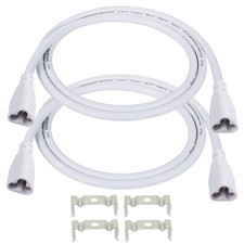 2 PCS T5 T8 Male LED Cable 3.3FT 3Pin Integrated Tube Male Adapter Extension