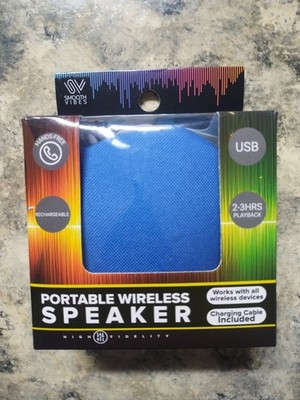 Smooth Vibes Portable Wireless Speaker USB Includes Charging Cable Brand New