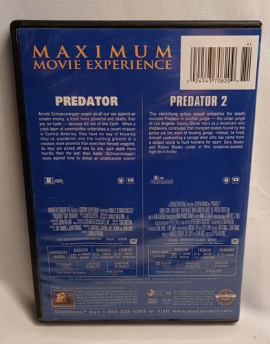 Predator Predator 2 Double Feature 2-DVD Set Schwarzenegger Glover Action Sci-Fi - Picture 2 of 6