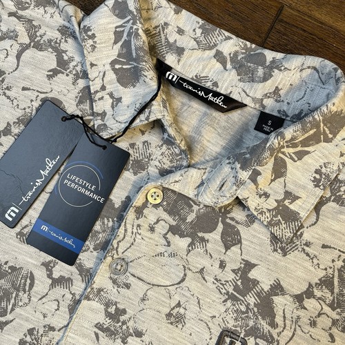 NWT Travis Mathew Private Deck Polo Men’s Small Heather Light Grey Performance
