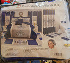 27 piece king size quilt bed and bath set