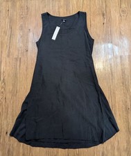 Drew Anthropologie Sleeveless Charcoal Black Tank Dress Bow Women Size M NWT B61