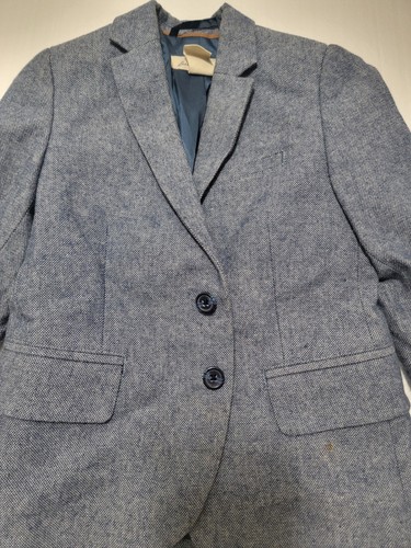 H&M Boys Dress Blazer Blue Denim with Elbow Patches 4-5Y PREOWNED - Picture 4 of 6