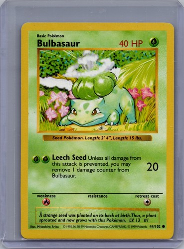 Bulbasaur 044/102 Base Set (Shadowless) Regular - Picture 1 of 2