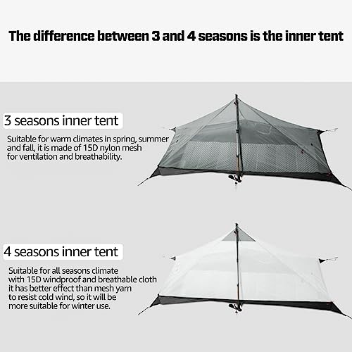 3F UL Gear Lanshan1 Ultralight Tent 3/4 Season Portable Grey 3 Season - Picture 4 of 7
