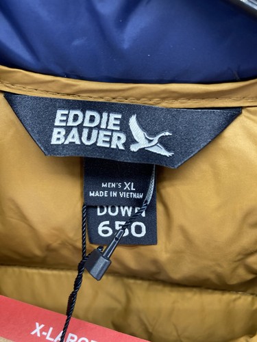 Eddie Bauer Daunen gefütterte Jacke Mantel Herren Gr. XL dunkelblau durchgehender Reißverschluss verstaubar neu mit Etikett - Bild 7 von 15