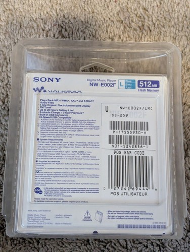 Reproductor de música digital Sony Walkman NW-E002F 512 MB NUEVO SELLADO MP3 512 MB radio FM - Imagen 2 de 9