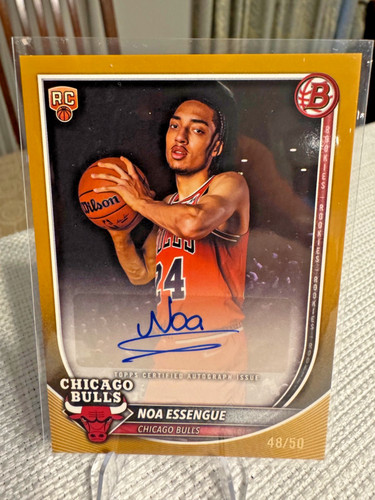 2025-26 Bowman Chrome Noa Essengue True Gold RC Auto /50 Bulls #BCA-NE