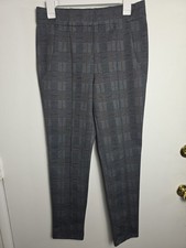 Women's Plaid Slacks/Pants Jones New York M Stretch Pull On False Pockets