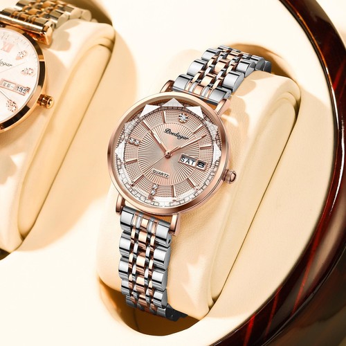Orologio da polso donna al quarzo acciaio inox impermeabile luminoso donna - Foto 3 di 16
