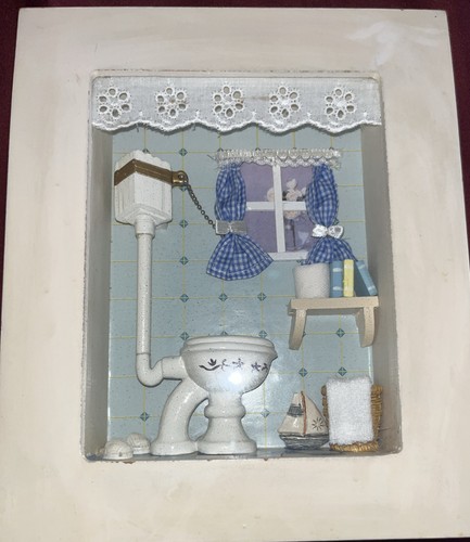 Arister Gifts Bathroom 3D  Shadow Box Wall Hanging 10x8 - Picture 1 of 8