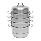 32.5 cm Steamer Pot, 5-Tier 304 Stainless Steel Steamer Pot with Glass Lid USA