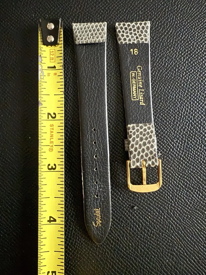 Correa de reloj de cuero genuino Speidel Lizard vintage (18 mm) Foto 4 de 4