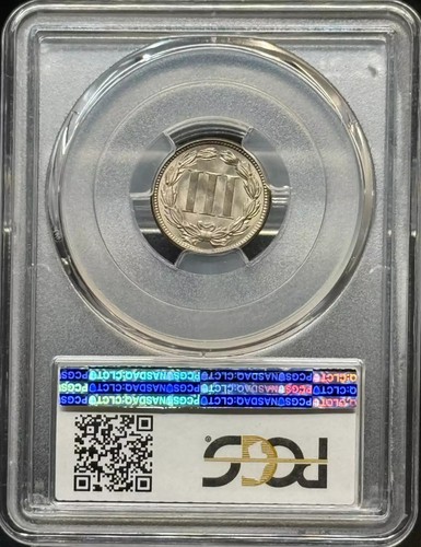 1865 Three Cent Nickel PCGS MS-64 - Picture 2 of 2
