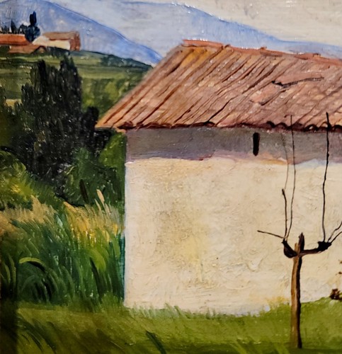 Luigi Lucioni - Granero en un paisaje rural - 1938 pintura al óleo - Imagen 6 de 11