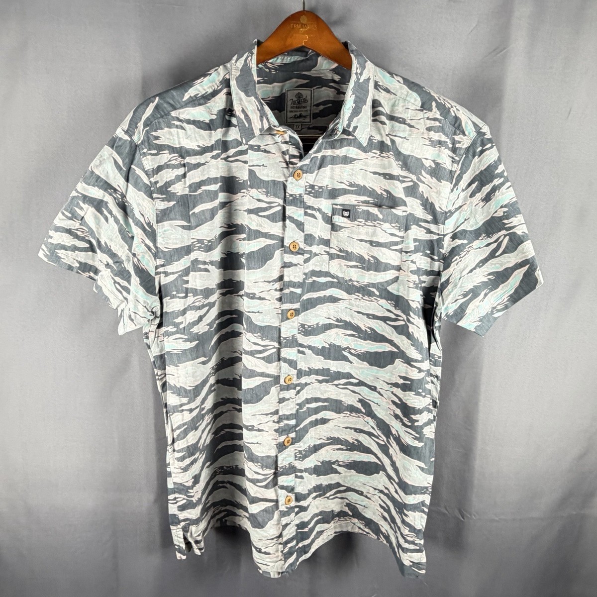 Tactical Distributors Mens 3X Alpha Camo Short Sleeve Button Up Shirt TD