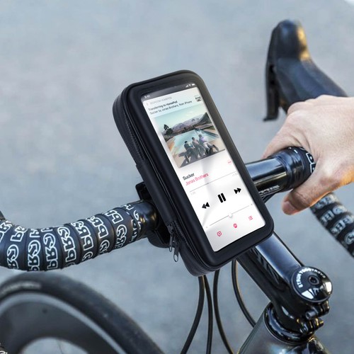 Support Vélo et Moto Smartphone Fixation guidon Housse étanche zippée - Noir - Photo 4 sur 6