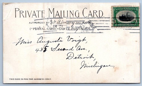 1901 STREETS of CAIRO PAN-AMERICAN EXPOSITION BUFFALO NY POSTCARD*CREASED* - Picture 2 of 2