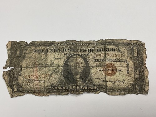 1935 A $1 Hawaii Silver Certificate Note One Dollar Emergency Issue - No Res