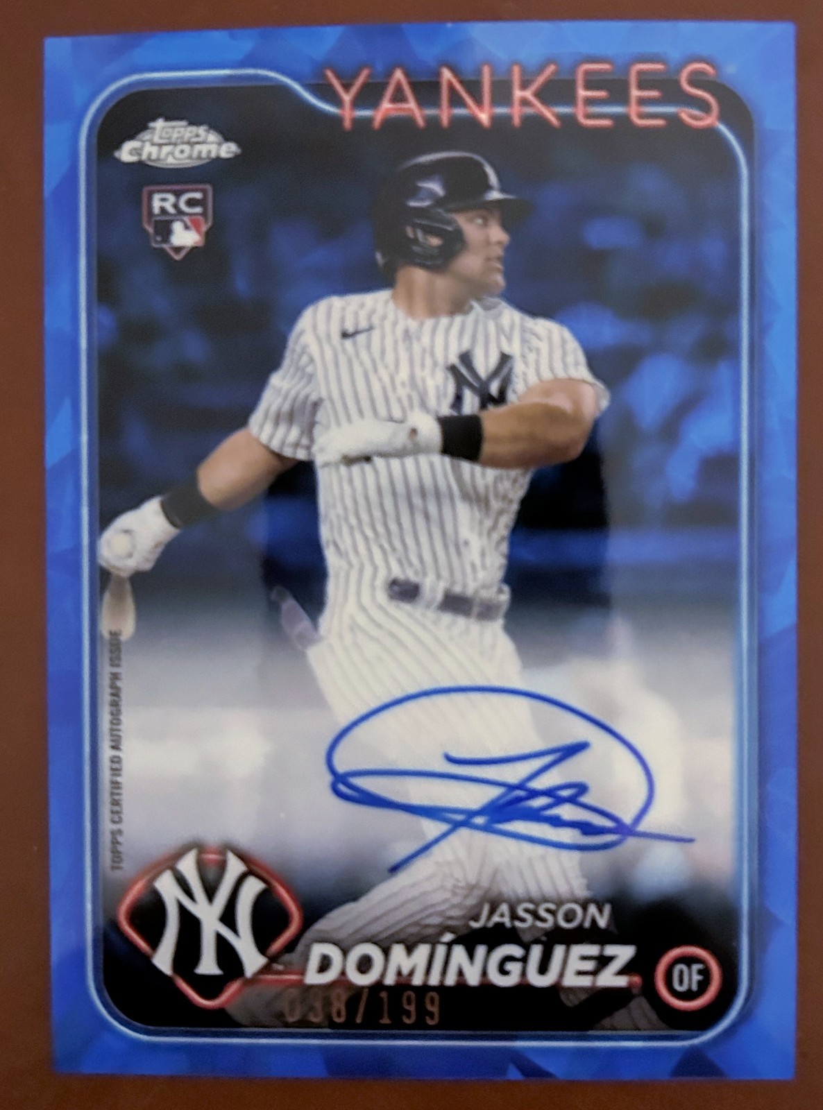 2024 Topps Chrome Update Sapphire Jasson Dominguez RC Rookie AUTO /199