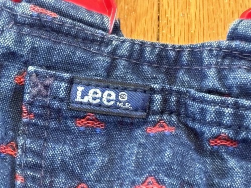 Vintage Lee Denim Overalls 24 Mo. Made In USA Red & Blue Car Pattern Late 80’s - Picture 4 of 9