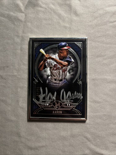2017 Topps Museum Collection Hank Aaron Silver Ink Auto /15 Braves HOF - Picture 1 of 2