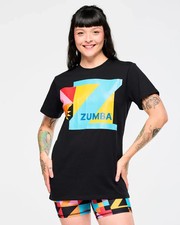Zumba Rays Crew Neck Unisex Tee  Bold Black  XS/S  M/L  XL/XXL  New