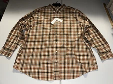 NWT's Roundtree & Yorke Gold Label Non Iron Brown Multicolor Shirt 3XB 3XLB Big