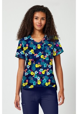 Tweety Cherokee Scrubs Tooniforms Looney Tunes V Neck Top TF797 LTPW