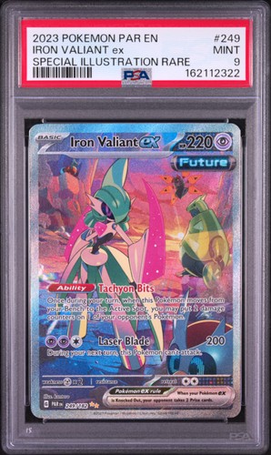 2023 POKEMON PAR EN-PARADOX RIFT SPECIAL ILLUSTRATION RARE IRON VALIANT EX PSA 9