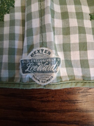 Vintage Chicken Scratch Embroidery Apron Dexter Leewards Green Pink Floral - Picture 4 of 7