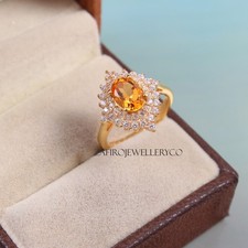 Citrine Ring, 925 Sterling Silver, Anniversary Gift Ring, Women's Ring