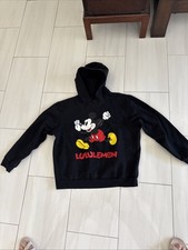 Lululemon x Disney Steady State Sz L Pullover Hoodie Mickey Mouse Black