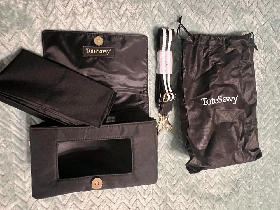 TOTESAVVY Mini Black New Baby Changing Pad Diaper Tote Bag $69 MSRP Travel - Image 4 of 4