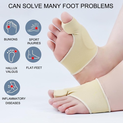 2er Pack Hygger Bunion Corrector für Männer & Frauen | Ballenpolster & Fußhülle - Beige - Bild 2 von 8
