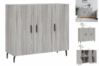 Sideboard Grau Sonoma 90X34X80 Cm Spanplatte