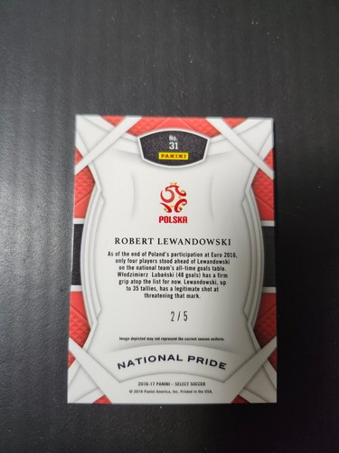 2016-17 Panini Select Robert Lewandowski National Pride Green Prizm /5 - Picture 2 of 2
