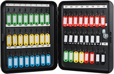 48Key Cabinet Wall Mount Locking Key Organizer Key Storage Lock Box Black New