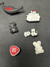 Croc Jibbitz Silicon  lot of 6 - Black White Red - 1241