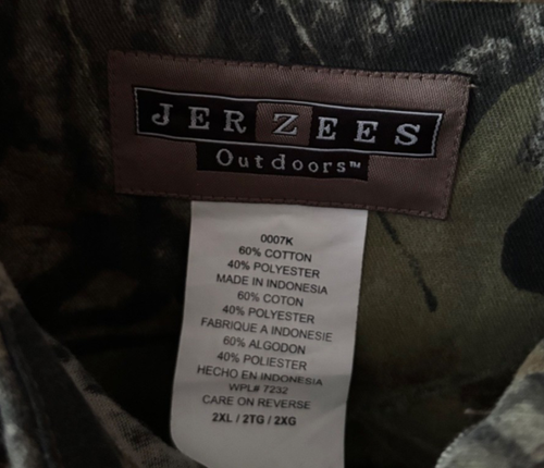 Vintage JerZees Outdoor Camo Mid Weight Field Shirt in 2X - Picture 6 of 8