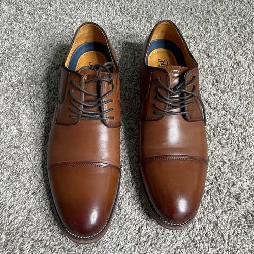Scarpa Oxford Florsheim uomo 11 marrone cognac blaze punta cappuccio abito da lavoro formale nuova con etichette - Foto 3 di 9