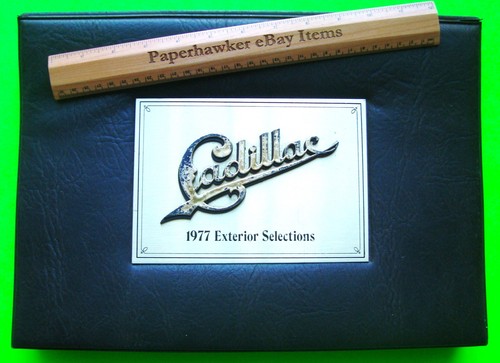 1977 CADILLAC COLOR & UPHOLSTERY DEALER ALBUM 2-Vol Set HUGE HARDCOVER BINDERS - Picture 6 of 24