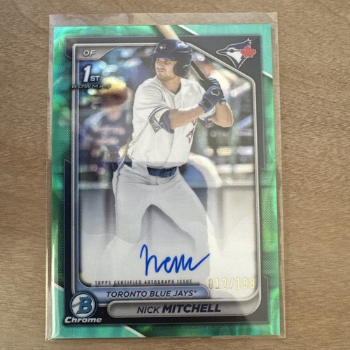 2024 Bowman Draft - Chrome Prospect Autographs Nick Mitchell #CPA-NMI Aqua Lava