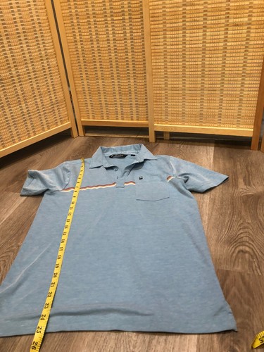 TravisMathew Golf Tennis SS Short Sleeve Men's Polo Blue Striped Small S (H523) - Picture 6 of 7