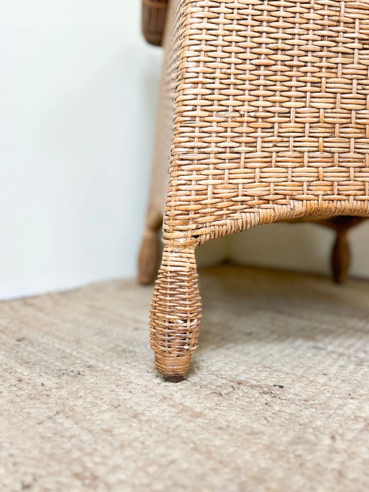 Vintage Woven Rattan Side Table – Square Occasional Table - Image 2 of 4