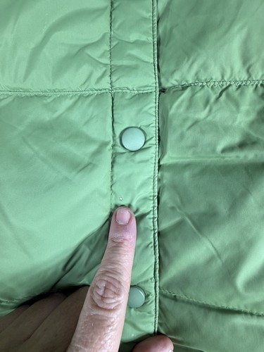 Lands End Vest Puffer Down Size kids L 14-16 Quilted Packable Snap Front Green - Picture 2 of 14