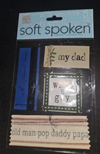 me & my BIG ideas Soft Spoken Embellishments - My Dad 4 pcs